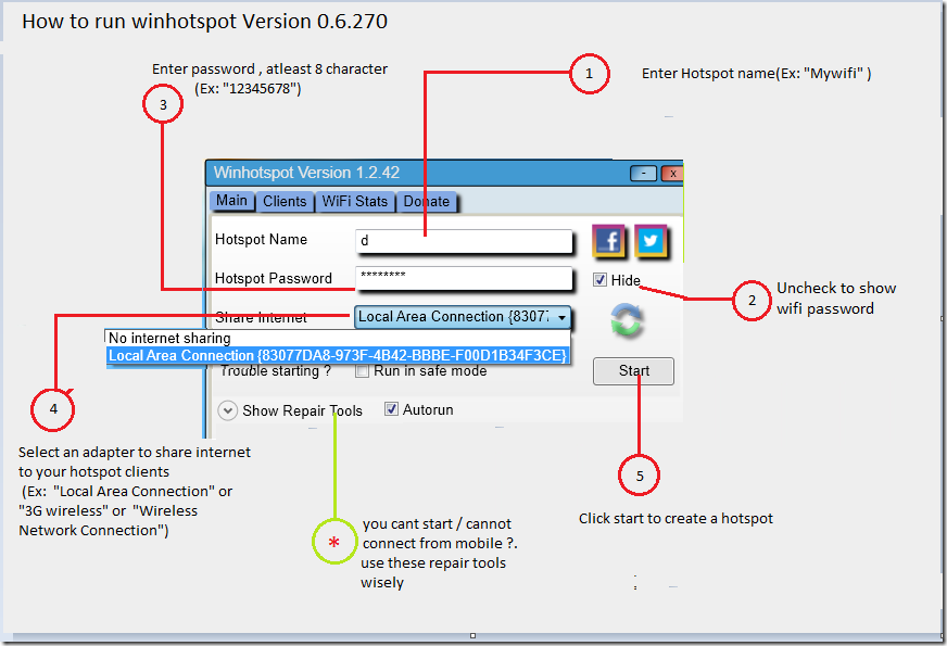 windows 8 internet sharing using wifi