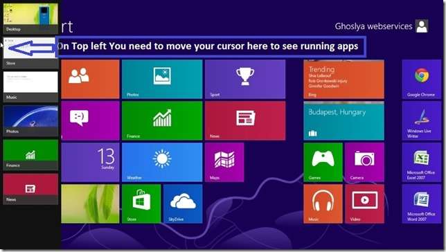 windows 8 close app by Top Left View