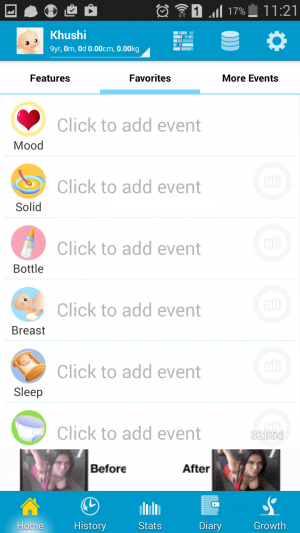 Adding featured baby events