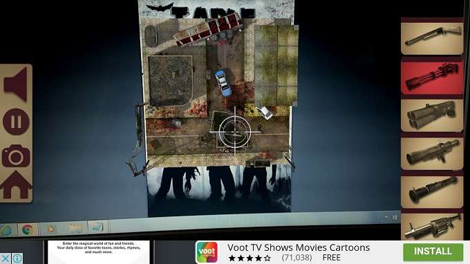 Playing Screen TableZombies Augmented Reality Game