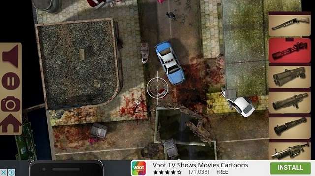 Playing screen zoomed TableZombies Augmented Reality Game